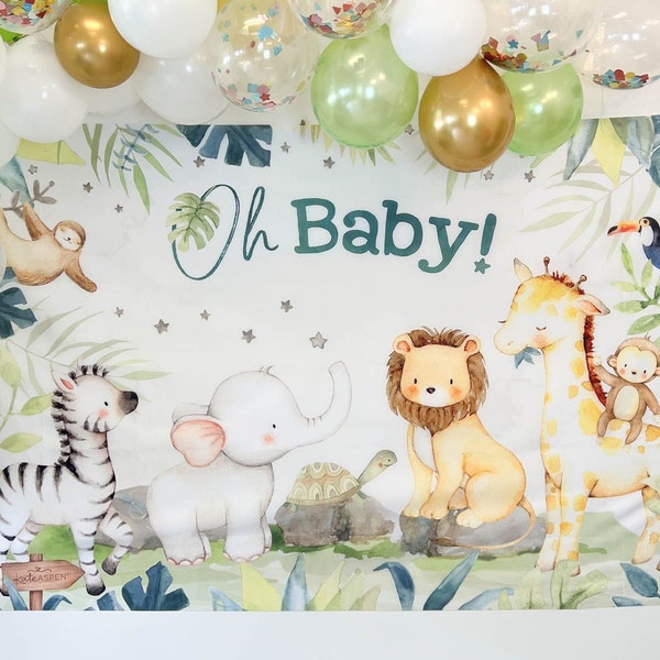 Safari Baby Shower DIY Photo Backdrop