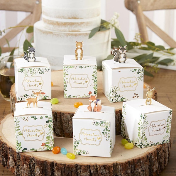 Woodland Baby DIY Favor Boxes (Set of 24)