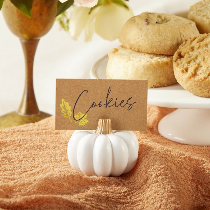 White Pumpkin Place Card Holder With DIY Place Cards set of Etsy