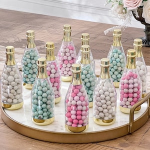 Gold Metallic DIY Champagne Bottle Party Favor Containers Set of 12 image 1