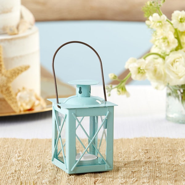 Blue Luminous DIY Mini-Lantern Tea Light Holders (Set of 6)