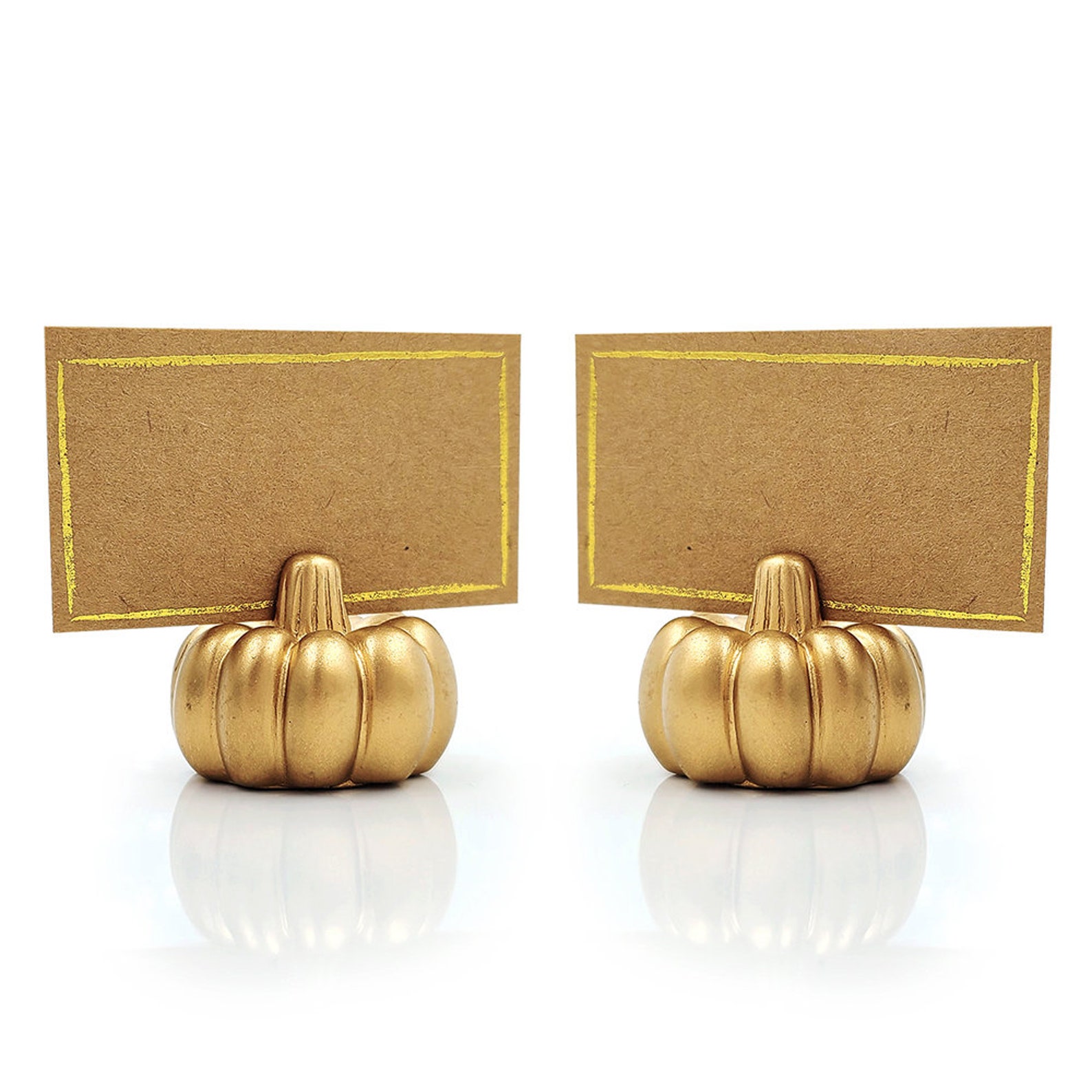 Gold Pumpkin Place Card Holder With DIY Place Cards set of Etsy