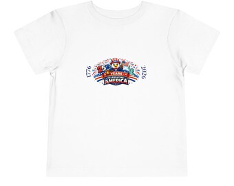 America 250th Cartoon Eagle Toddler Tee | Patriotic Birthday Tee