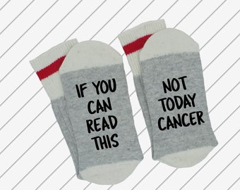 Si vous pouvez lire ceci ~~~, pas aujourd'hui Cancer - Chaussettes à mots fantaisie