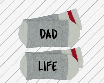 Dad ~~~ Life  - Funny Socks - Novelty Socks - Word Socks