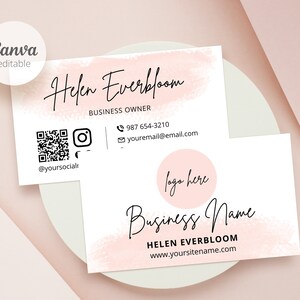 Moderne minimalistische Visitenkarte Vorlage - Sofortiger Download mit QR-Code, anpassbares Design für Visitenkarte, Canva Vorlage #2