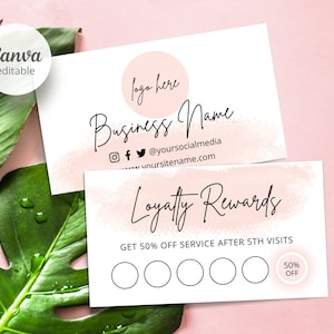 Loyalty Card Template Punch Card Template Canva, Loyalty Rewards Card Template Small Business Cards Template Loyalty Punch Card Printable #2