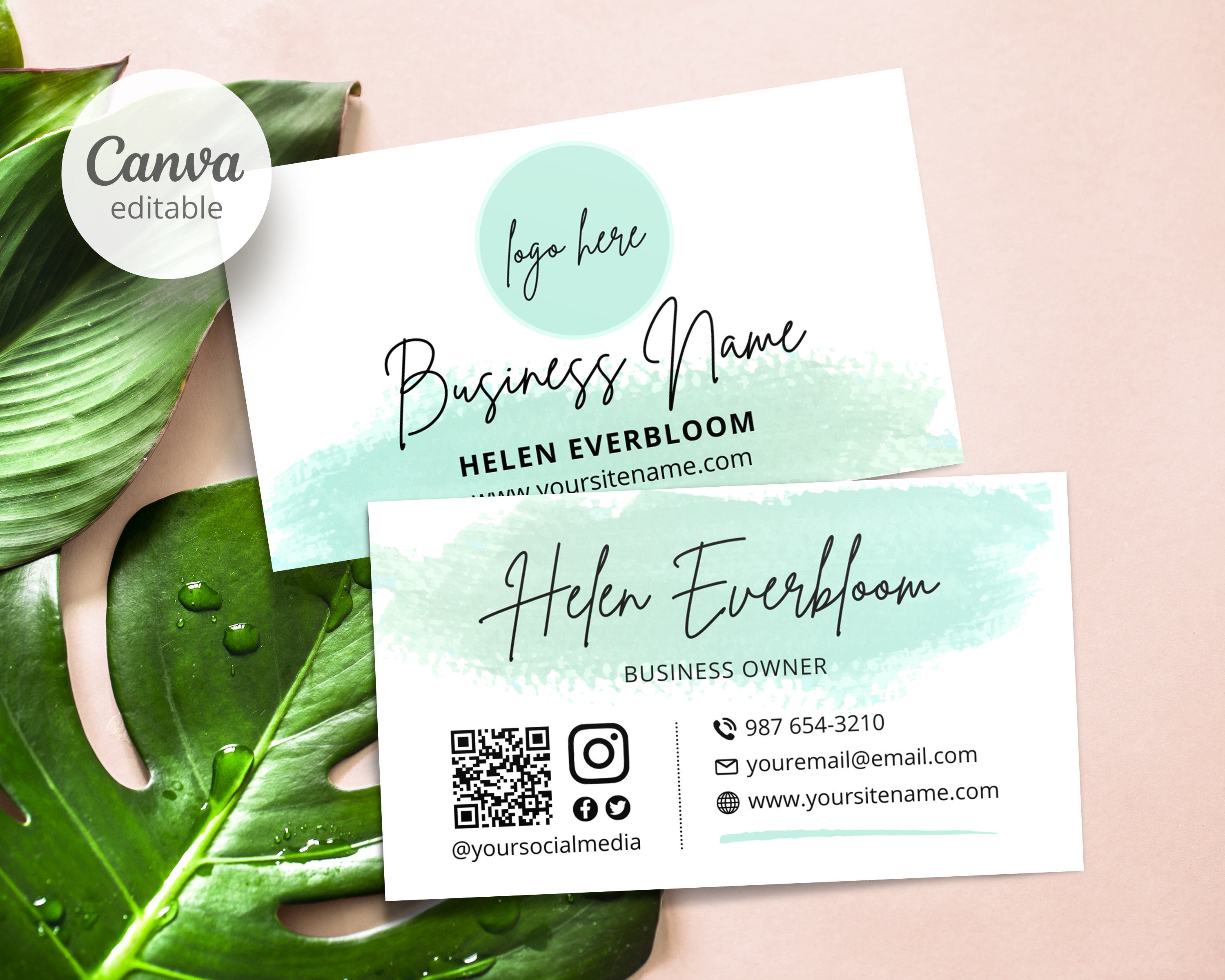 Business Card Template Canva QR Code Business Card Template Etsy Business Card Template Canva QR Code Business Card Template Etsy