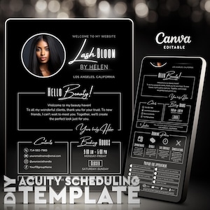 Acuity Scheduling Template, Acuity Scheduling Hair Stylist, Lash Tech - Website Branding, Nail Tech, Braider, Makeup Artist, Canva Templates