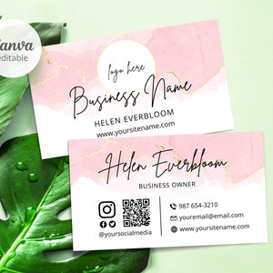 Visitenkarten Template mit QR Code, Visitenkarten Template Canva, Visitenkarten Template Minimalist, small business, DIY Visitenkarten #1