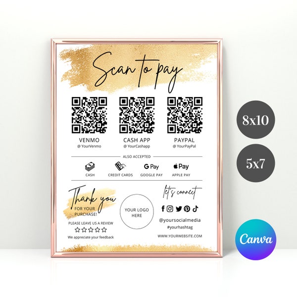 Qr Code Payment Template Etsy