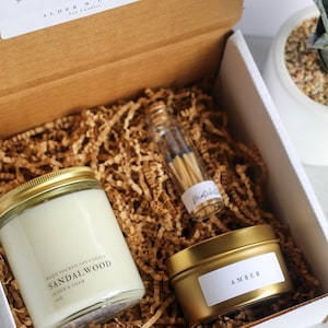 Soy Candle Gift Box, All Natural 2 Candles & Matchsticks, Eco-Friendly Gift Set