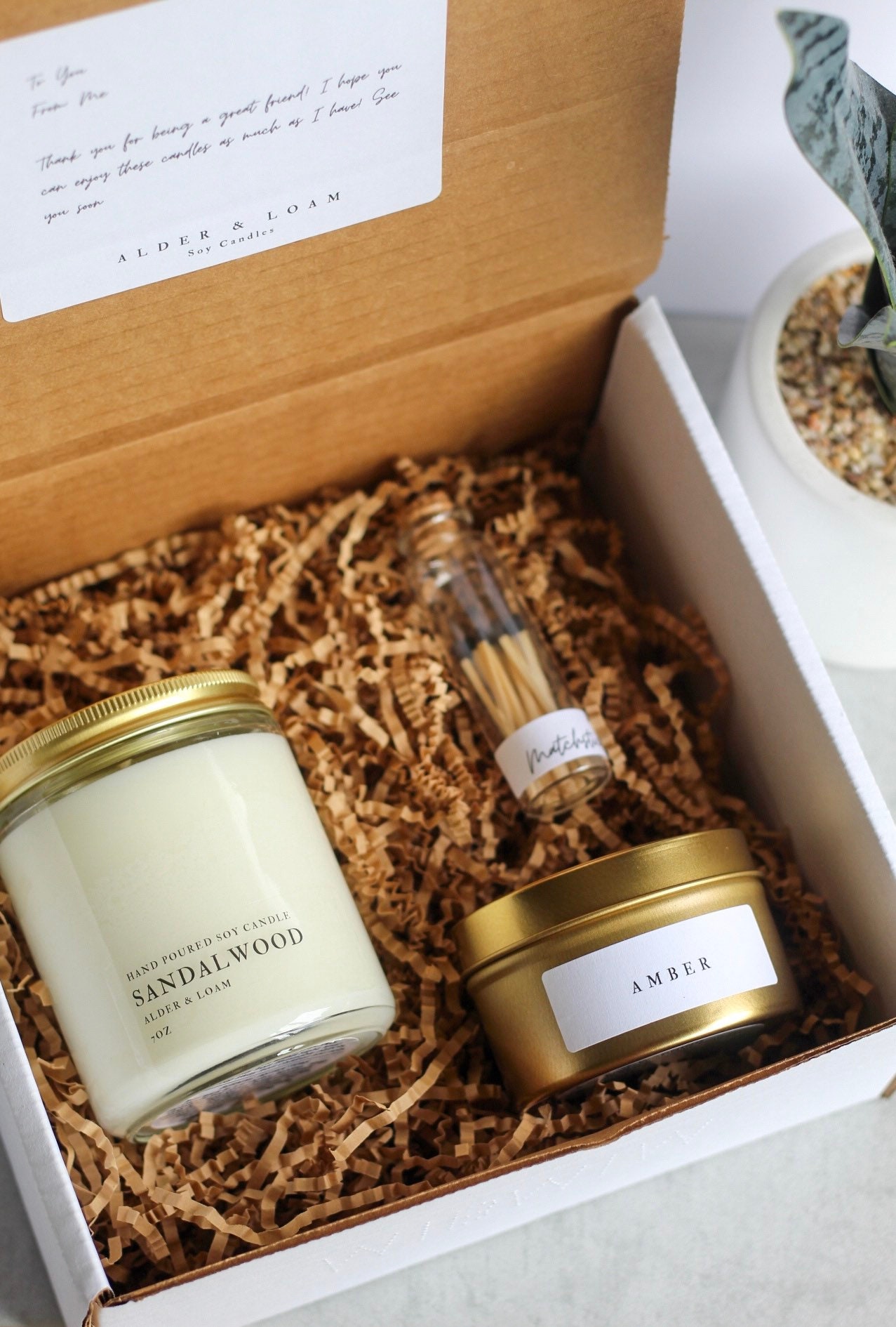Soy Candle Gift Box All Natural 2 Candles Matchsticks Eco