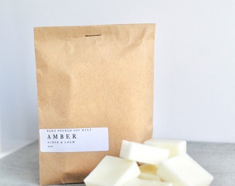 Amber Soy Wax Melts, Hand Poured, Eco Friendly, 2.5 oz