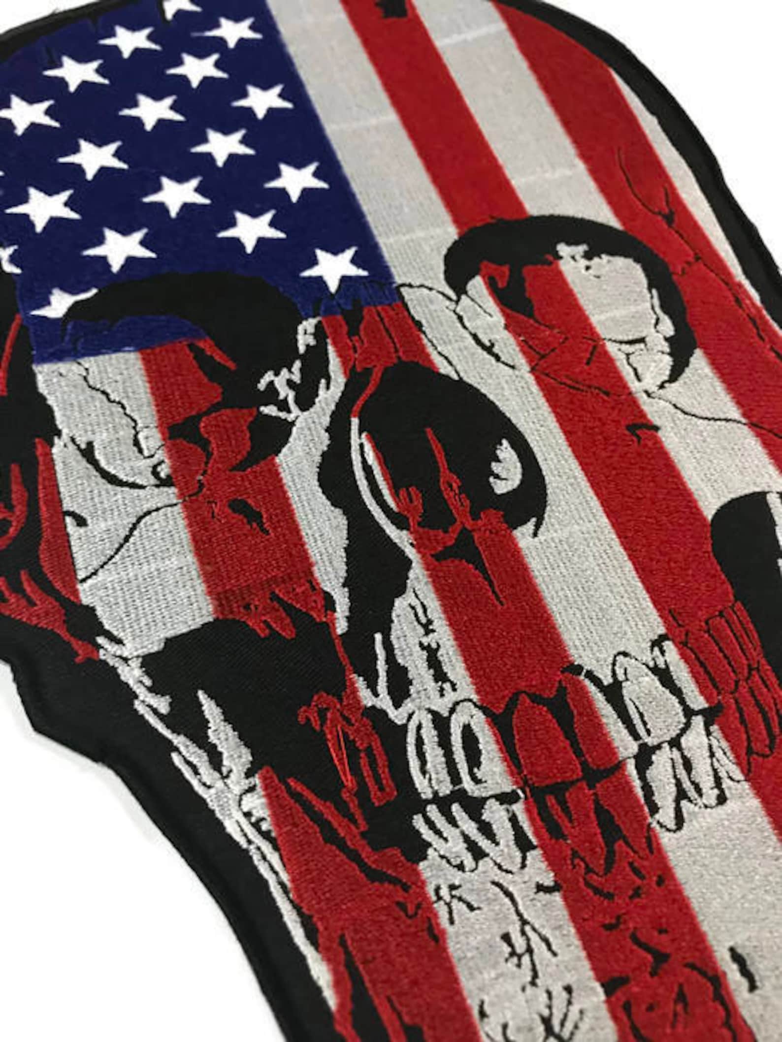 Large Back Patch l American Flag Skull | Etsy