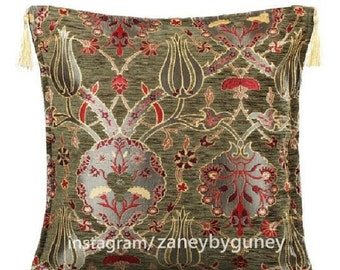 Turkish Cushion Covers Double Sided Chenille Kilim Cotton 44x44cm