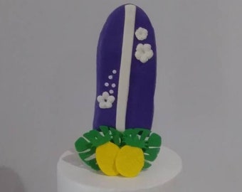 Fondant surf board cake topper