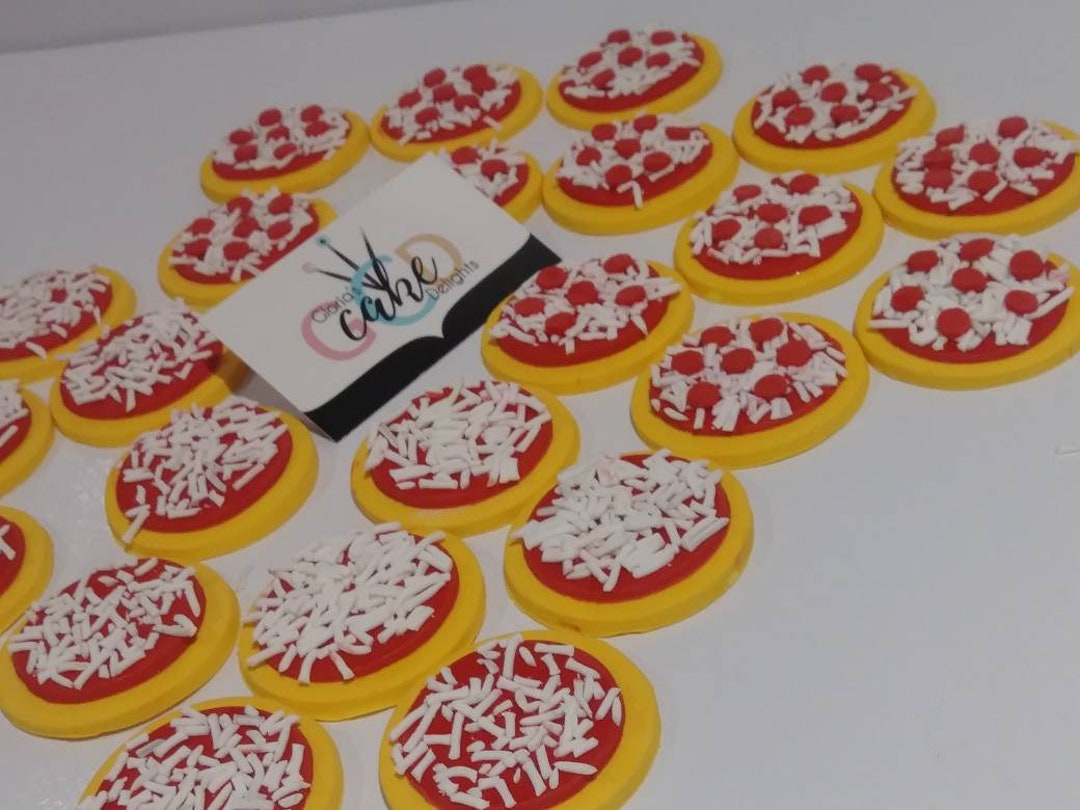 Fondant Pizza Cupcake Topper Etsy