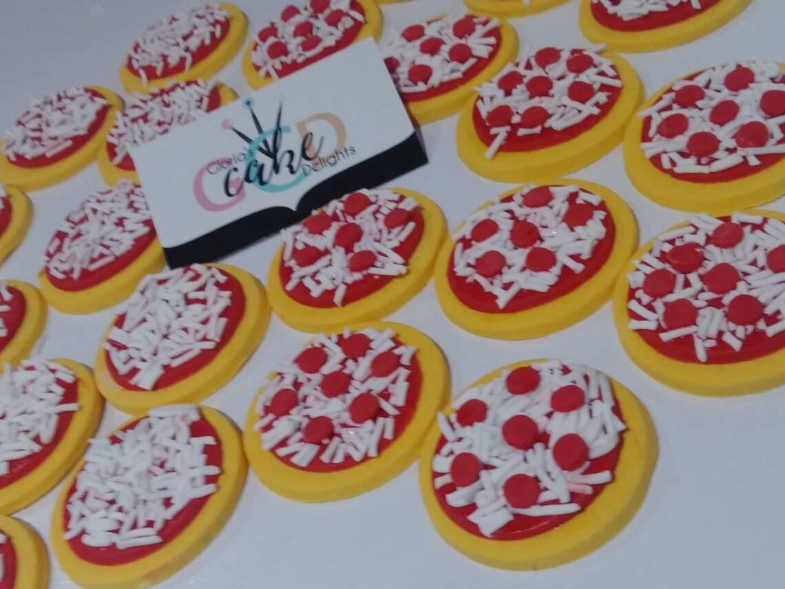 Fondant Pizza Cupcake Topper Etsy