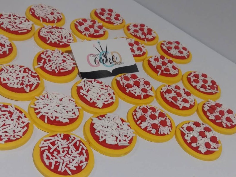 Fondant Pizza Cupcake Topper Etsy