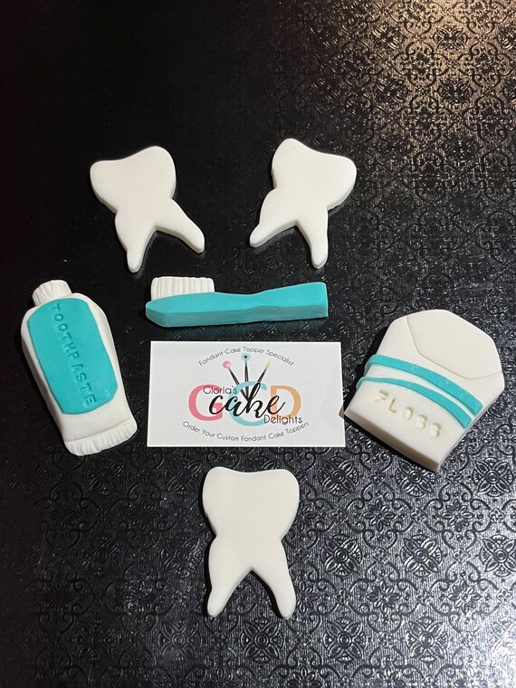 Fondant Dental Toppers Etsy