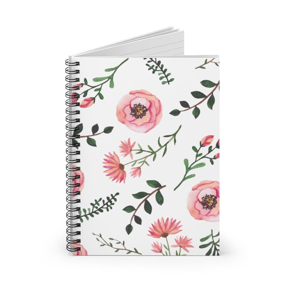 Discover Floral Pattern Spiral Notebook - Ruled Line