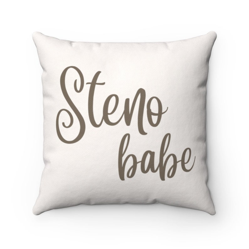 Steno Babe Pillow Included Stenographer Captioner Spun Polyester Square Pillow Case Court Reporter