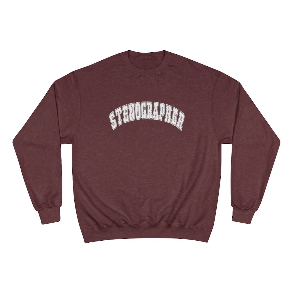 Maroon Stenographer Champion Sweatshirt Court Reporter Gift | Etsy