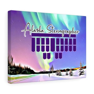 Alaska Stenographer, Steno Art, Court Reporter Canvas Gallery Wraps