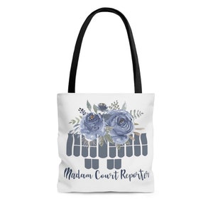 Stenographer keyboard, Shades of blue Steno Key Art Tote Bag