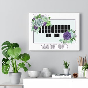 Steno Keyboard Galaxy Print Stenographer Captioner Canvas Gallery Wraps Court Reporter Stenographer keyboard