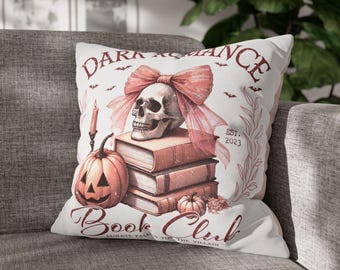 Gothic Book Lover Pillowcase: Dark Romance Halloween Home Decor