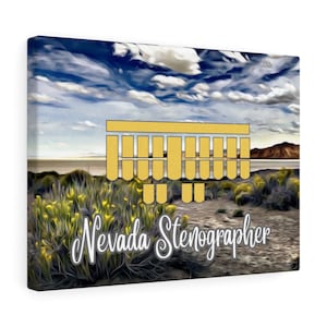 Nevada Stenographer, Steno Art, Court Reporter Canvas Gallery Wraps