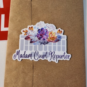 Madam Court Reporter Steno Art, Stenographer Kiss-Cut Stickers