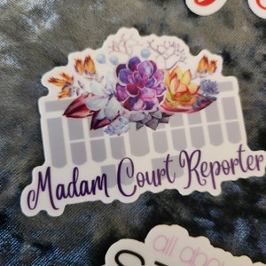 Madam Court Reporter Steno Art, Stenographer Kiss-Cut Stickers