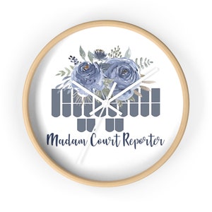 Stenographer Keyboard,Steno Keys Art, Court Reporter, Stenographer, Captioner Wall clock