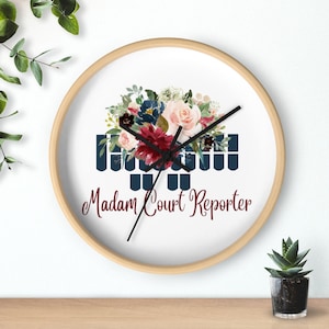Stenographer Keyboard,Steno Art, Court Reporter, Stenographer, Captioner Wall clock
