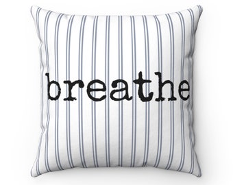 Striped Farmhouse Breathe Spun Polyester Square Pillow