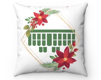 Court Reporter, Stenographer, Captioner Steno Art Christmas Holiday Spun Polyester Square Pillow with Removable Case