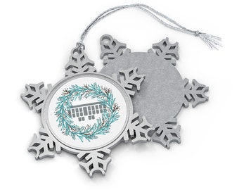 Court Reporter, Stenographer, Captioner Steno Art Christmas Holiday Pewter Snowflake Ornament