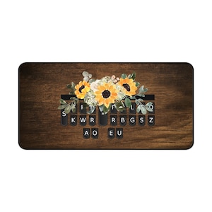 Sunflower Steno Key Art Court Reporter, Captioner, Stenographer, Scopist Desk Mat