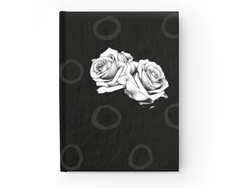 Pencil Sketch Rose Journal - Ruled Line