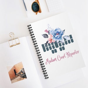 Stenographer Keyboard,Spiral Notebook - Ruled Line