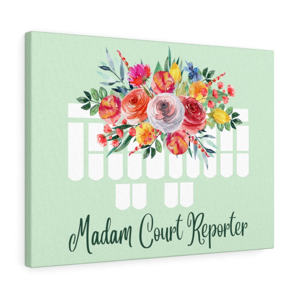 Spring Watercolor Steno Art, Court Reporter, Stenographer Canvas Gallery Wraps