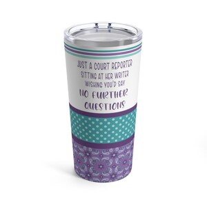 Divertente grafico reporter di tribunale isolato bicchiere 20oz