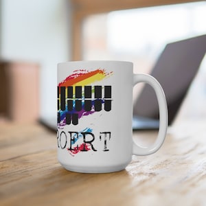 Stenographer keyboard, KROERT Court Reporter, Steno Keyboard White Ceramic Mug