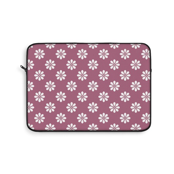 Laptop Notebook Pink Blue Flower Daisy and Stones Handle Sleeve Bag Case Cover for 15 inches MacBook Pro Twin Sides Printing