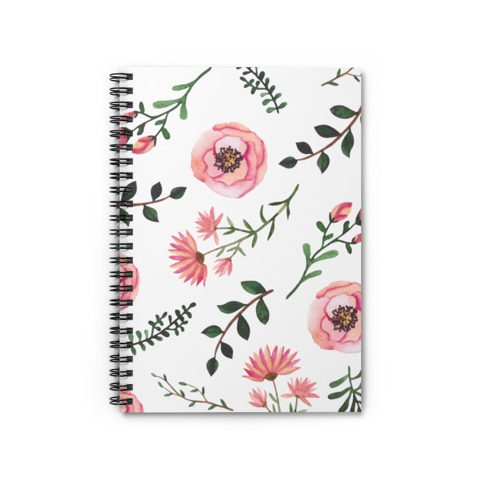Discover Floral Pattern Spiral Notebook - Ruled Line