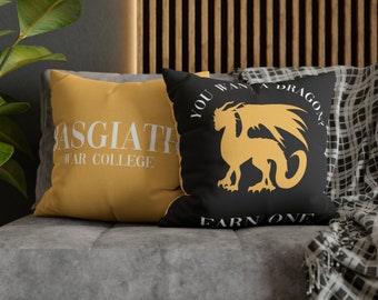 Fourth Wing Dragon Pillow Case: Officially Licensed Spun Polyester