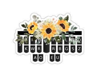 Sunflower Steno Art Kiss-Cut Stickers